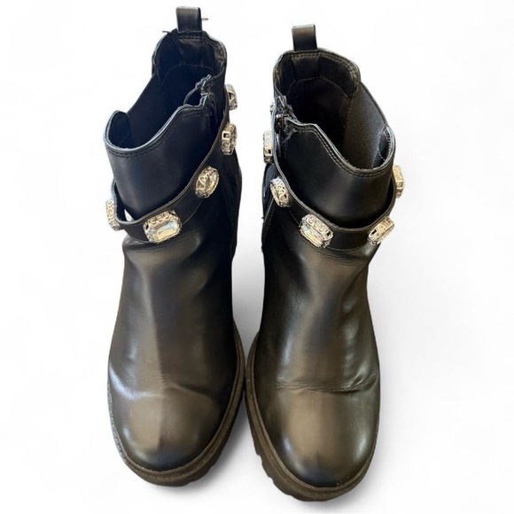 Torrid Black Jeweled Chunky Heel Ankle Boots Size 9WW - Picture 3 of 11